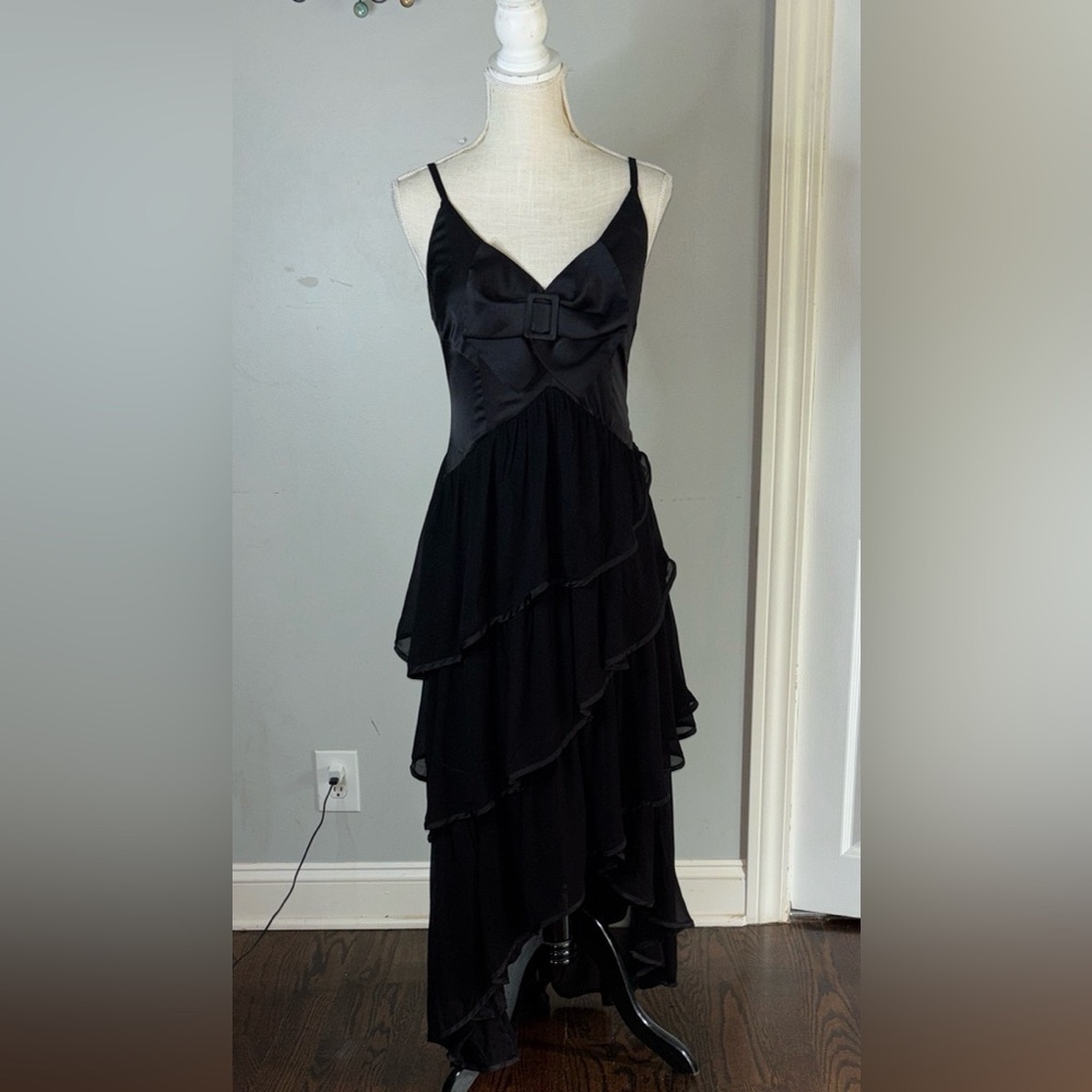 BHLDN Black High Low Ruffle Dress - Picture 4 of 10